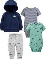 Simple Joys by Carter's Unisex Babies' 4-Piece Jacket, Pant, and Bodysuit Set